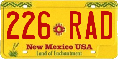 NM license plate 226RAD