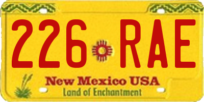 NM license plate 226RAE