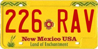 NM license plate 226RAV