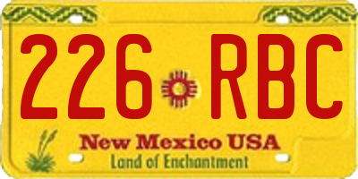 NM license plate 226RBC