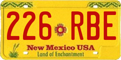 NM license plate 226RBE