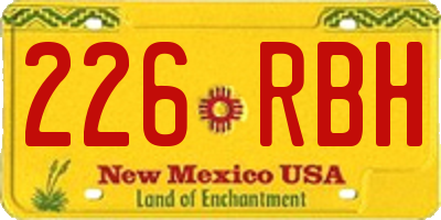 NM license plate 226RBH