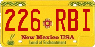 NM license plate 226RBI