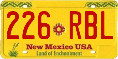 NM license plate 226RBL