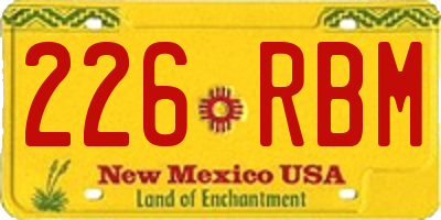NM license plate 226RBM