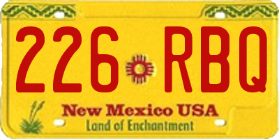 NM license plate 226RBQ