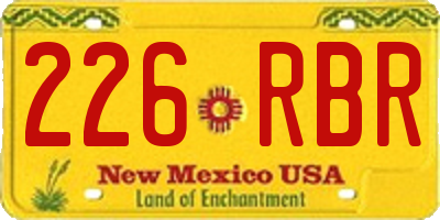 NM license plate 226RBR
