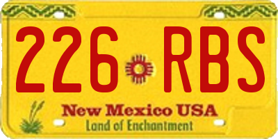 NM license plate 226RBS