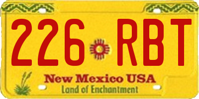 NM license plate 226RBT