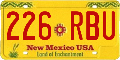 NM license plate 226RBU