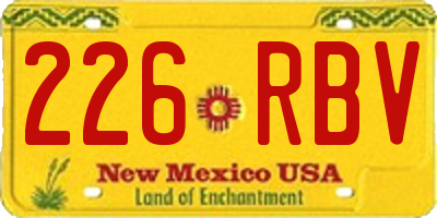 NM license plate 226RBV
