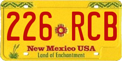NM license plate 226RCB