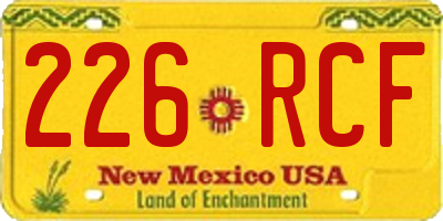 NM license plate 226RCF