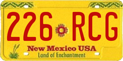 NM license plate 226RCG