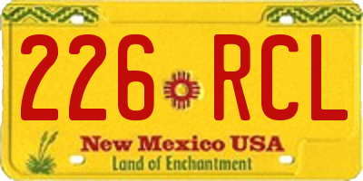 NM license plate 226RCL