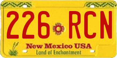 NM license plate 226RCN