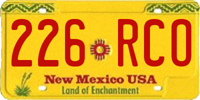 NM license plate 226RCO
