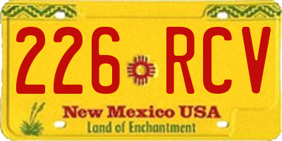 NM license plate 226RCV