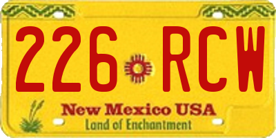 NM license plate 226RCW