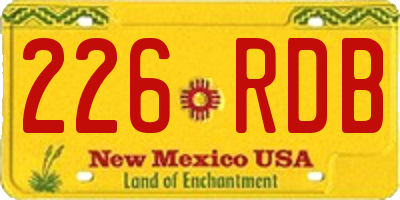 NM license plate 226RDB