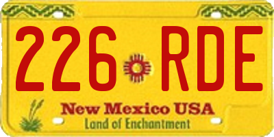 NM license plate 226RDE