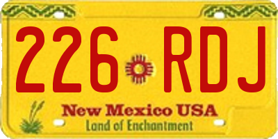 NM license plate 226RDJ