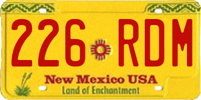 NM license plate 226RDM