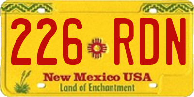 NM license plate 226RDN