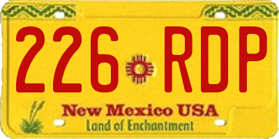 NM license plate 226RDP