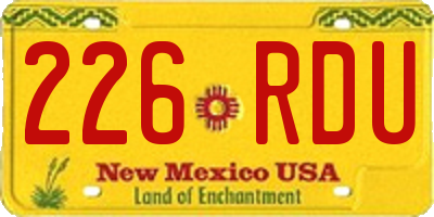 NM license plate 226RDU