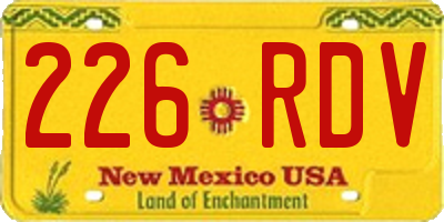 NM license plate 226RDV