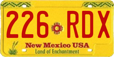 NM license plate 226RDX