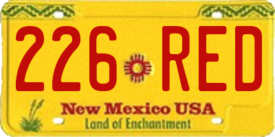 NM license plate 226RED
