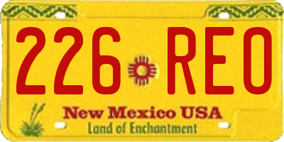 NM license plate 226REO