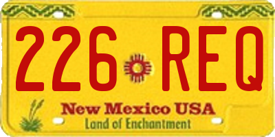 NM license plate 226REQ
