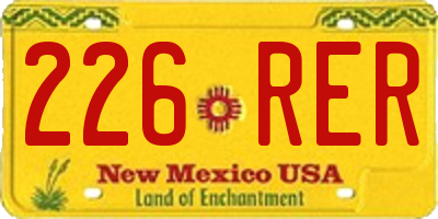NM license plate 226RER