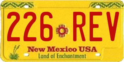 NM license plate 226REV