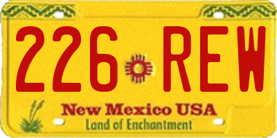 NM license plate 226REW