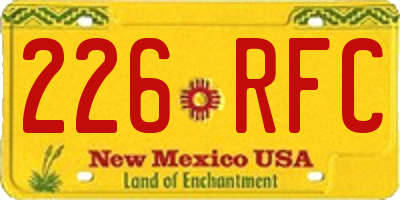 NM license plate 226RFC