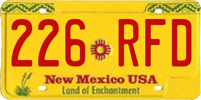 NM license plate 226RFD