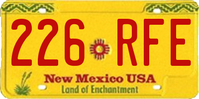 NM license plate 226RFE