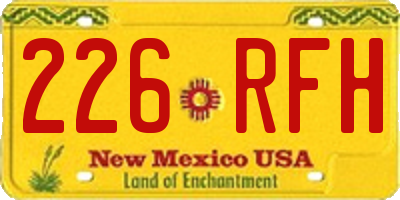 NM license plate 226RFH