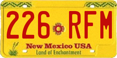 NM license plate 226RFM