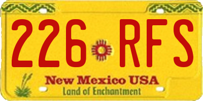 NM license plate 226RFS