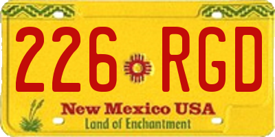 NM license plate 226RGD