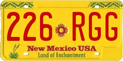 NM license plate 226RGG