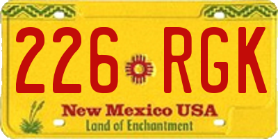 NM license plate 226RGK