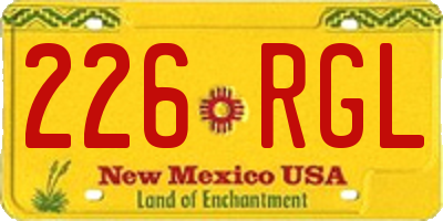 NM license plate 226RGL