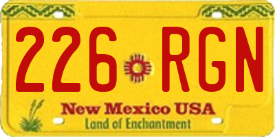 NM license plate 226RGN