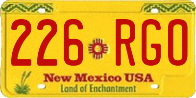 NM license plate 226RGO
